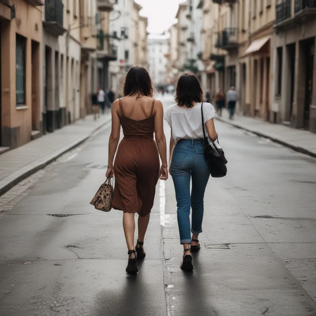 A woman walks in the streets