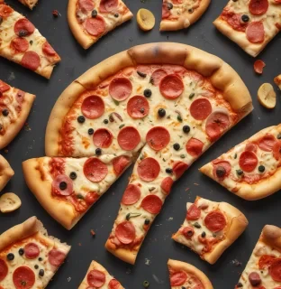 fat eating pizza verry happy, ultra realistic