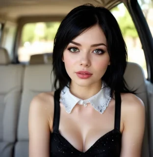 good quality, high quality, a (professional boudoir session style photo) of (pre miranda cosgrove ) sitting in the front penger seat of a minivan), she is doing a , (she is leaning over with an erect in her mouth).(she is a 5th grader in middle ), (she is a very skinny girl), gorgeous flat , her erect s are revealed, (she is ), (she is hyper attractive), her rib indentions are visible, (she revealed her crotch), (she is wearing a collar around her neck),   (she has a very pretty face), (her face is very with a pointy nose), she has emo makeup on her face, hazel eyes, (there is white gel on her sensual lips), (she has glossed lips), (she has glamourous skin with glitter), (she has a face with water droplets), (she has a lot of mascara on), (her height is 4'8"), (create the best image of her). (tastefully revealed privates), dazzling imagery, immersive scenery, a stunning masterpiece, high visual fide